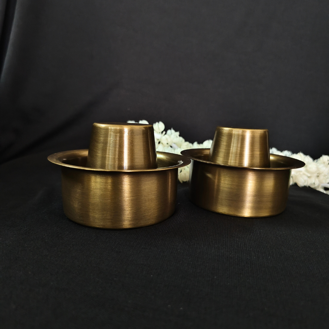 Handmade Brass Coffee Davara Set | Coffee Cups