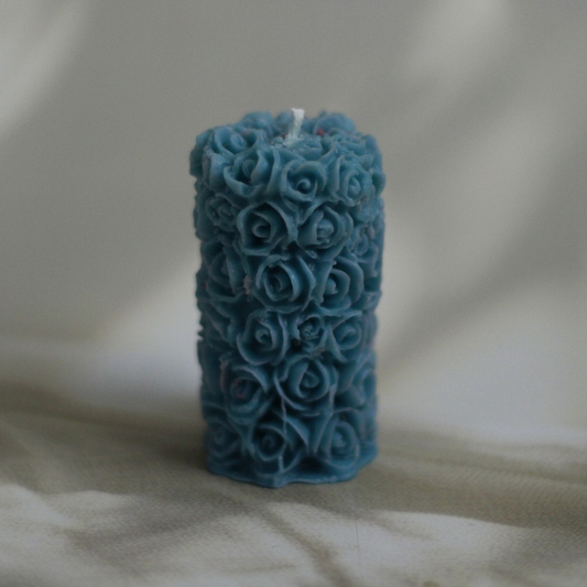 Hand poured Soy Wax Rose Pillar Candle | Elegant Home Decor