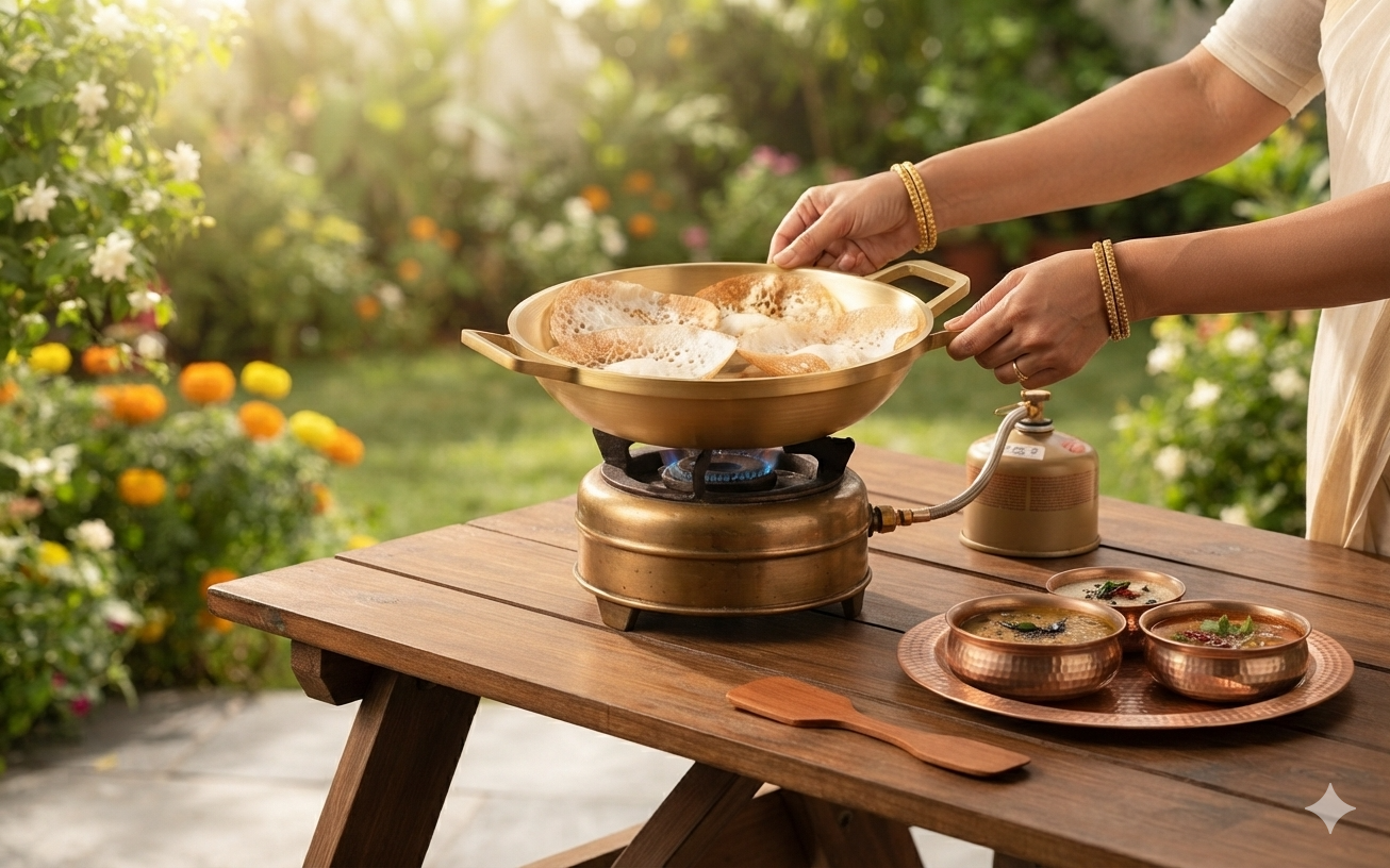 Bronze Kansa Appam Pan | Handmade - Vengalam Appachatti | Bronze Hoppers Pan | Multi-purpose | Sustainable | Codesustain