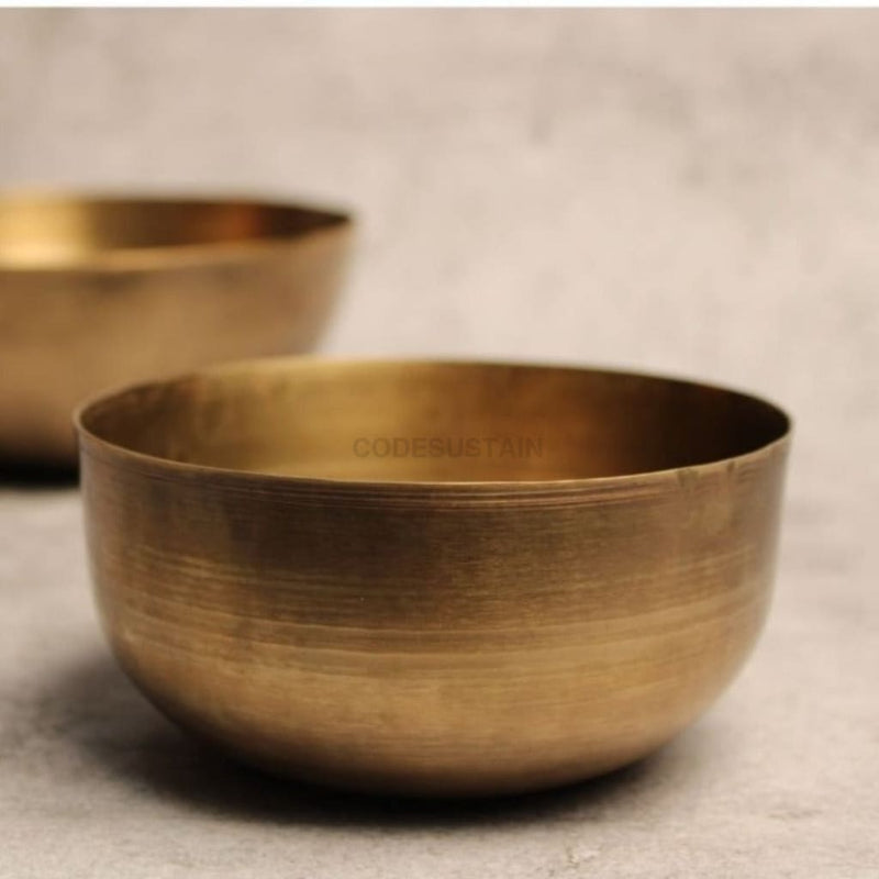 Sudha Antique Brass Salad and Soup Bowl | Serving Bowl l Regular Curry Bowl - Codesustain
