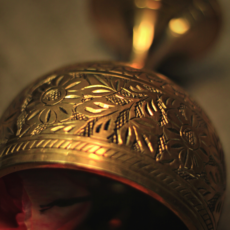 Brass Handmade Mortar And Pestle | KhalBatta | 4 inches Dia - Codesustain Ventuures Pvt Ltd