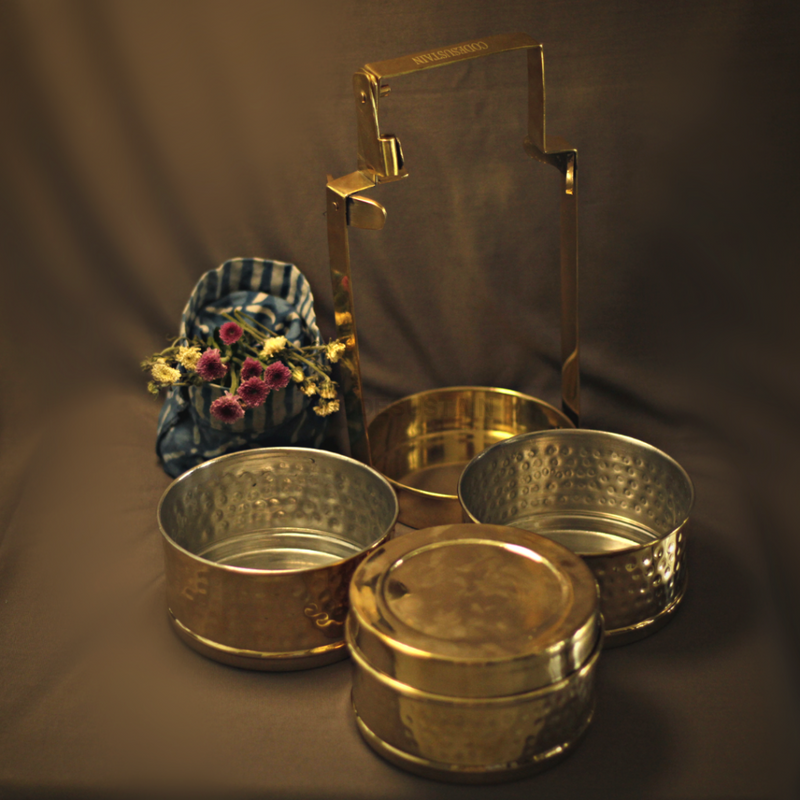 Brass Lunch Box | 3 Layer Handmade Tiffin Serveware