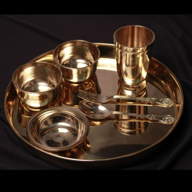 Brass Thali Set, Pital Dinner Thali Set