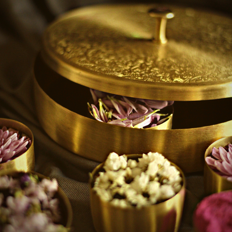 Brass Traditional Pooja Samagridaan | Compact Box - Codesustain Ventuures Pvt Ltd