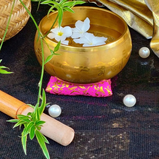 Limited Edition Buddhist Meditation Handcrafted Engraved Brass Singing Bowl - Codesustain