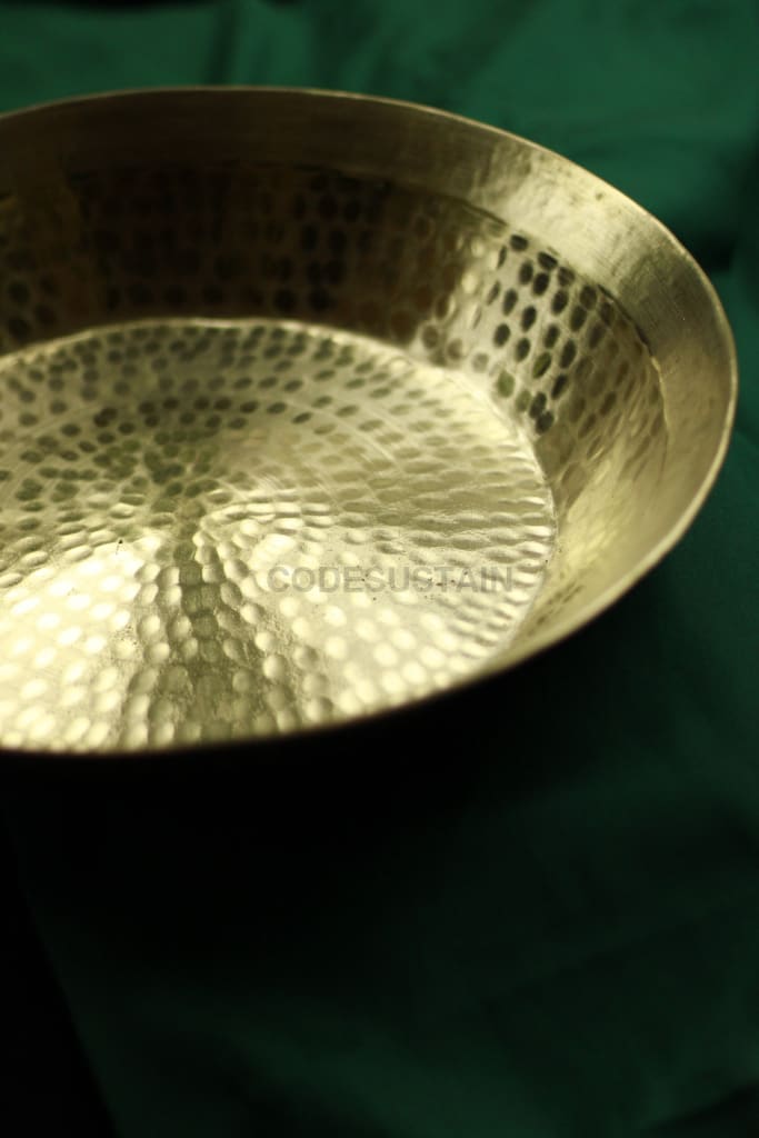 Buy Handmade Brass Paraat Online | Pital Dough Kneading Platter Kitchenware