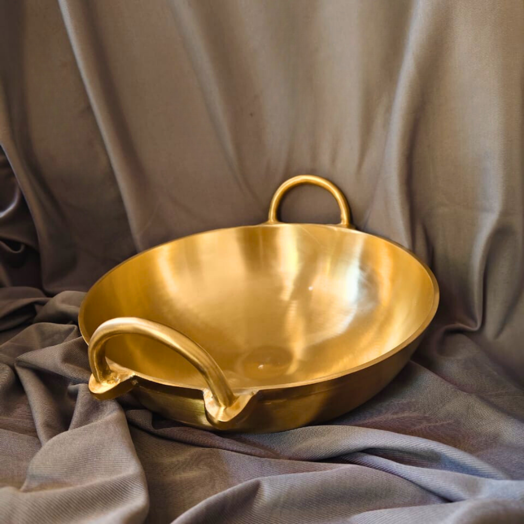 Handmade Kansa Kadai | Bronze Wok 9 Inch Cookware