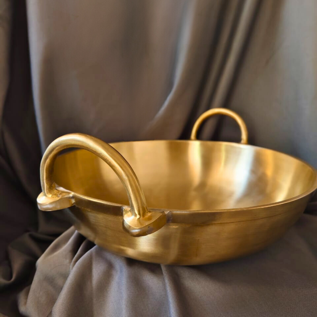 Handmade Kansa Kadai | Bronze Wok 10 Inch Cookware
