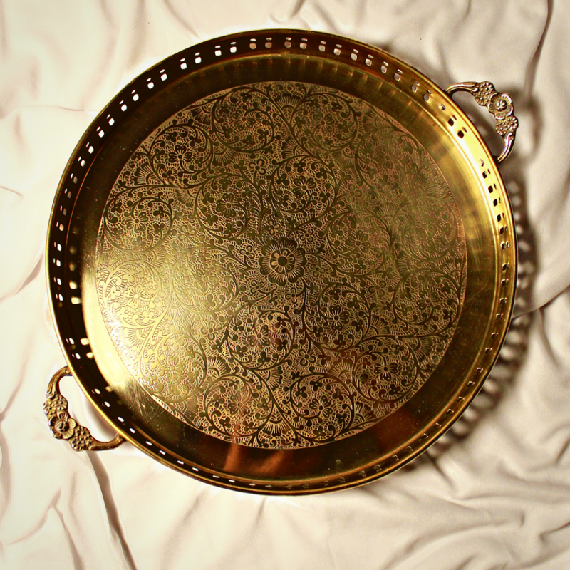 Regal Brass Tray With Handles | 12 Inches