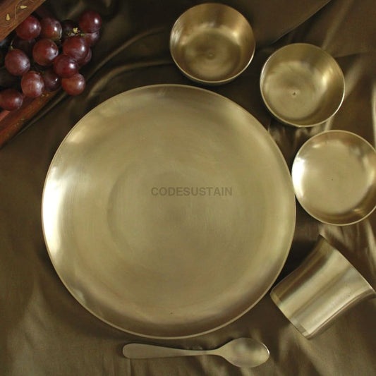 Contemporary Kansa Thali Set | Dinner 11 Inches