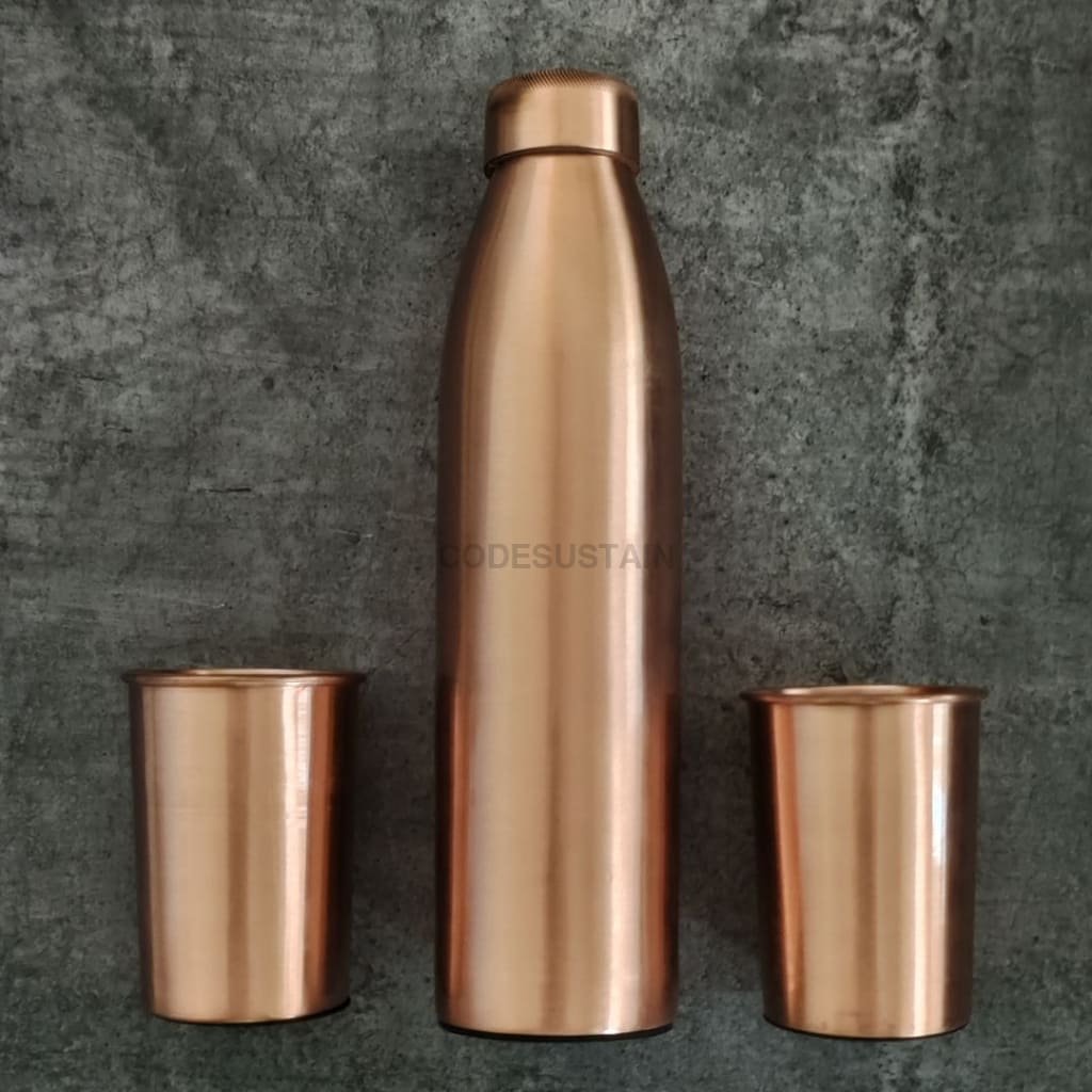 Copper Bottle Set  | Copper Bottle with Tumblers - Codesustain