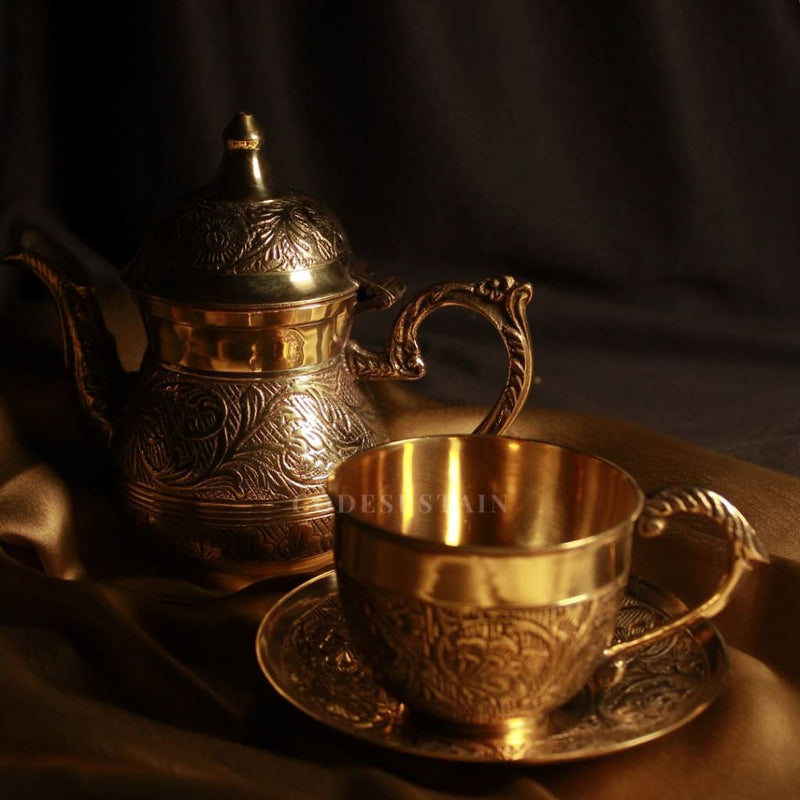 Gold Brass Tea Set | Coffee Beverage