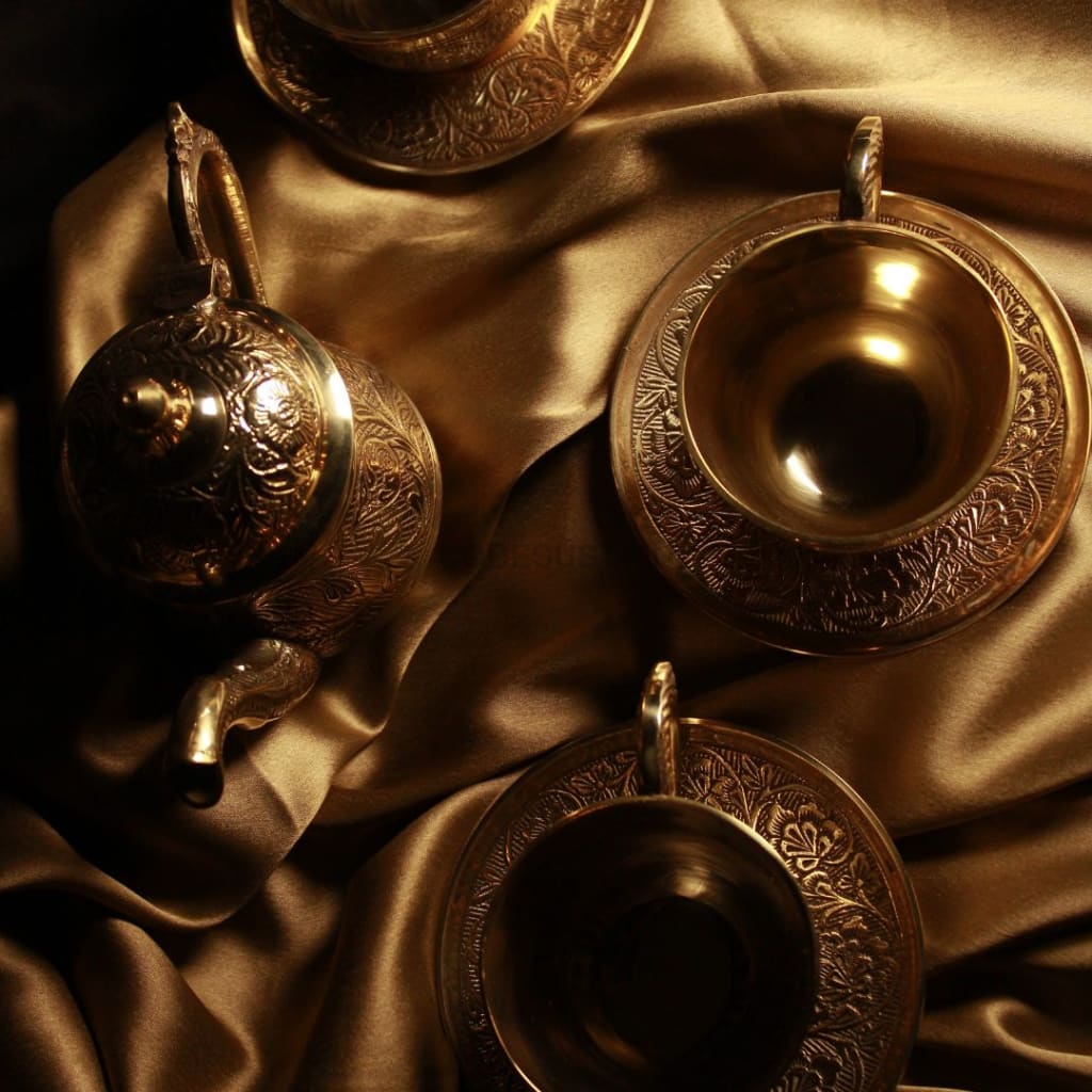 Gold Brass Tea Set | Coffee Beverage