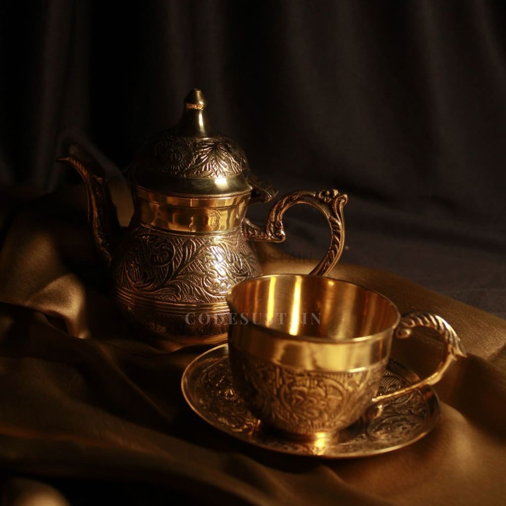 Gold Brass Tea Set | Coffee Beverage