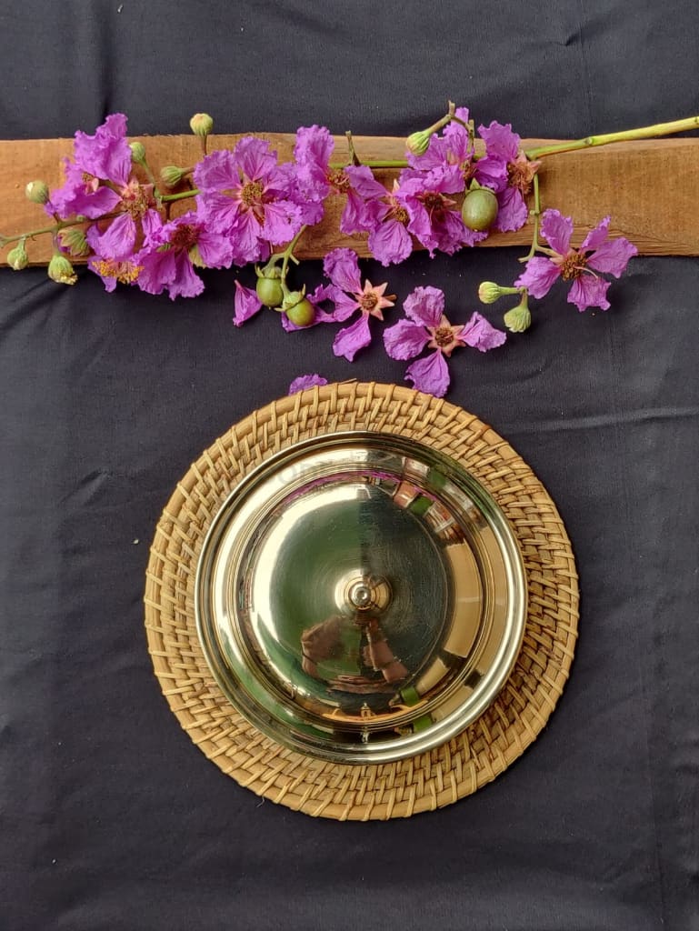 Ayās  Golden Kansa Serving Bowl | Curry Bowl | 9 inches - Codesustain