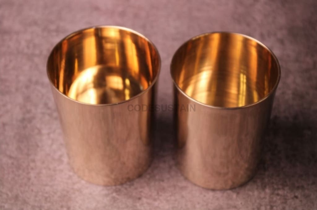 Ayās Golden Kansa Tumbler | Golden Kansa Glasses | Set of 2 - Codesustain