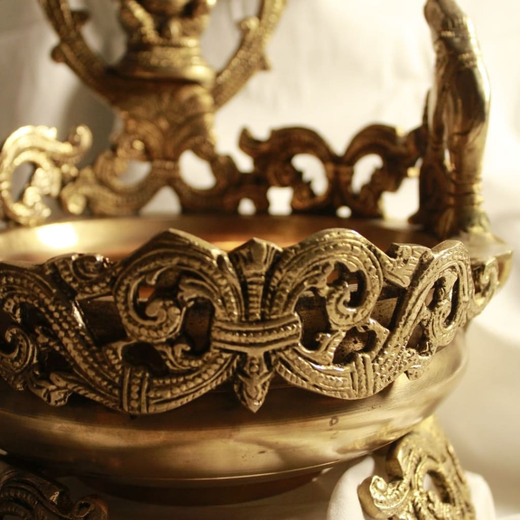 Heavy Antique Brass Urli | 8 Inches