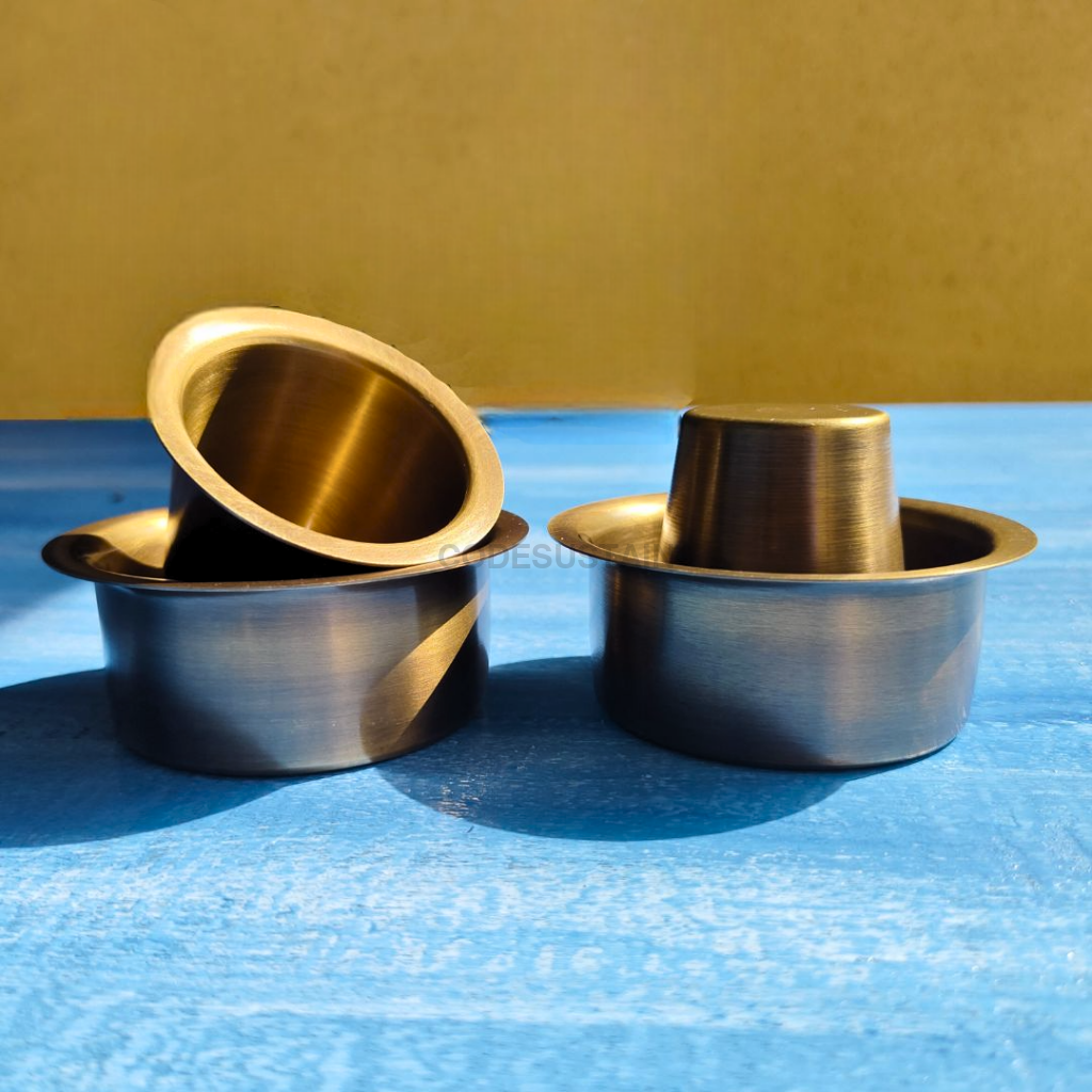 Handmade Brass Coffee Davara Set | Filter Coffee Cups with gift box Drinkware