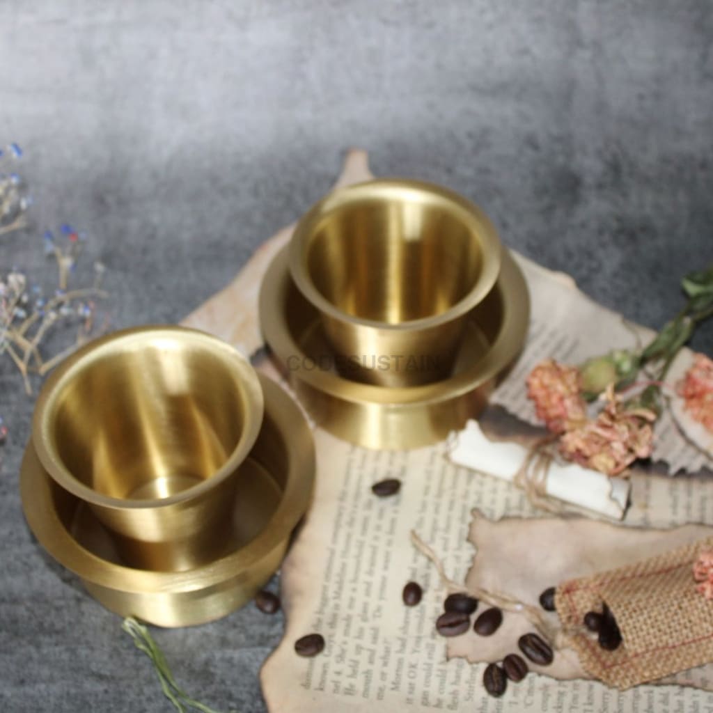 Ayās Brass | Pital Davara Filter Coffee - Tumbler Set - Codesustain