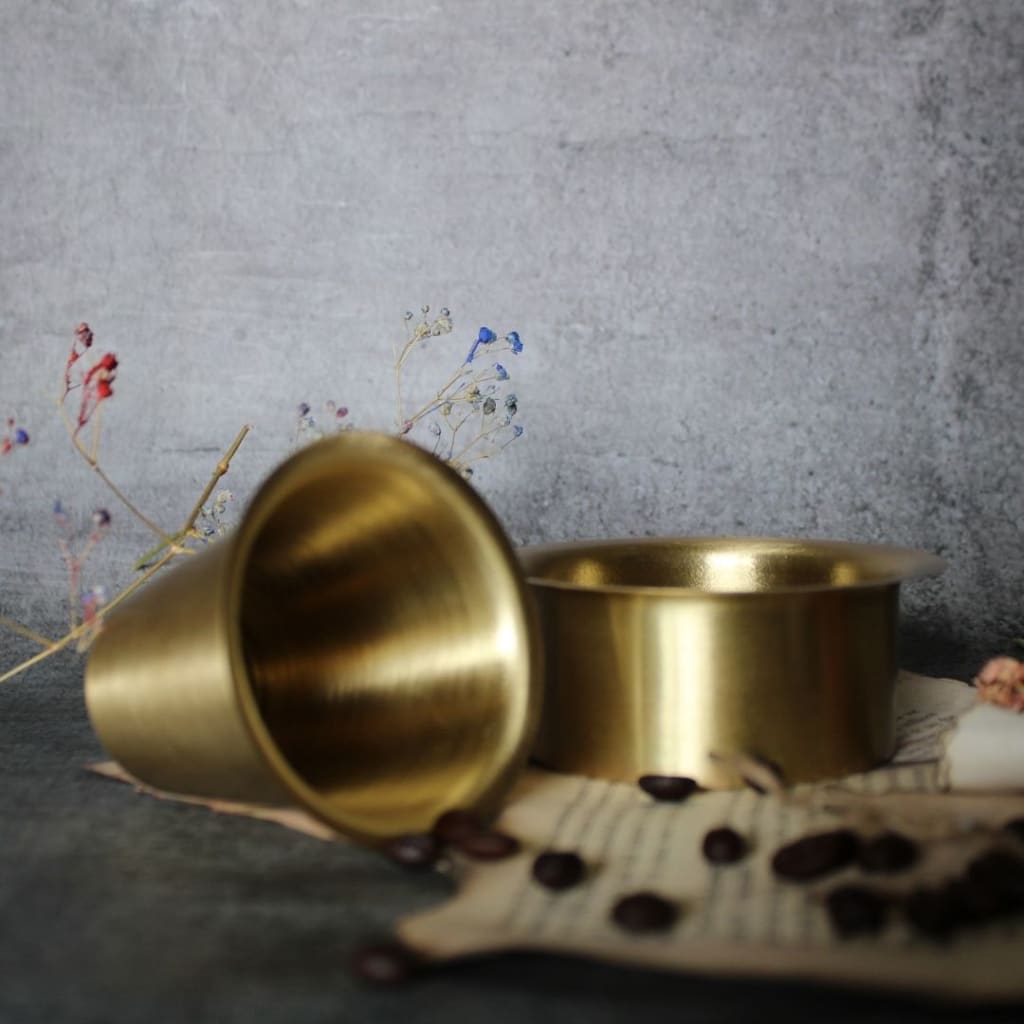Ayās Brass | Pital Davara Filter Coffee - Tumbler Set - Codesustain