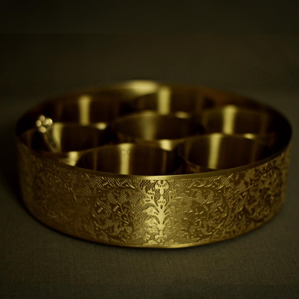 Pure Brass Large Masala Box | Spice 8 Inches