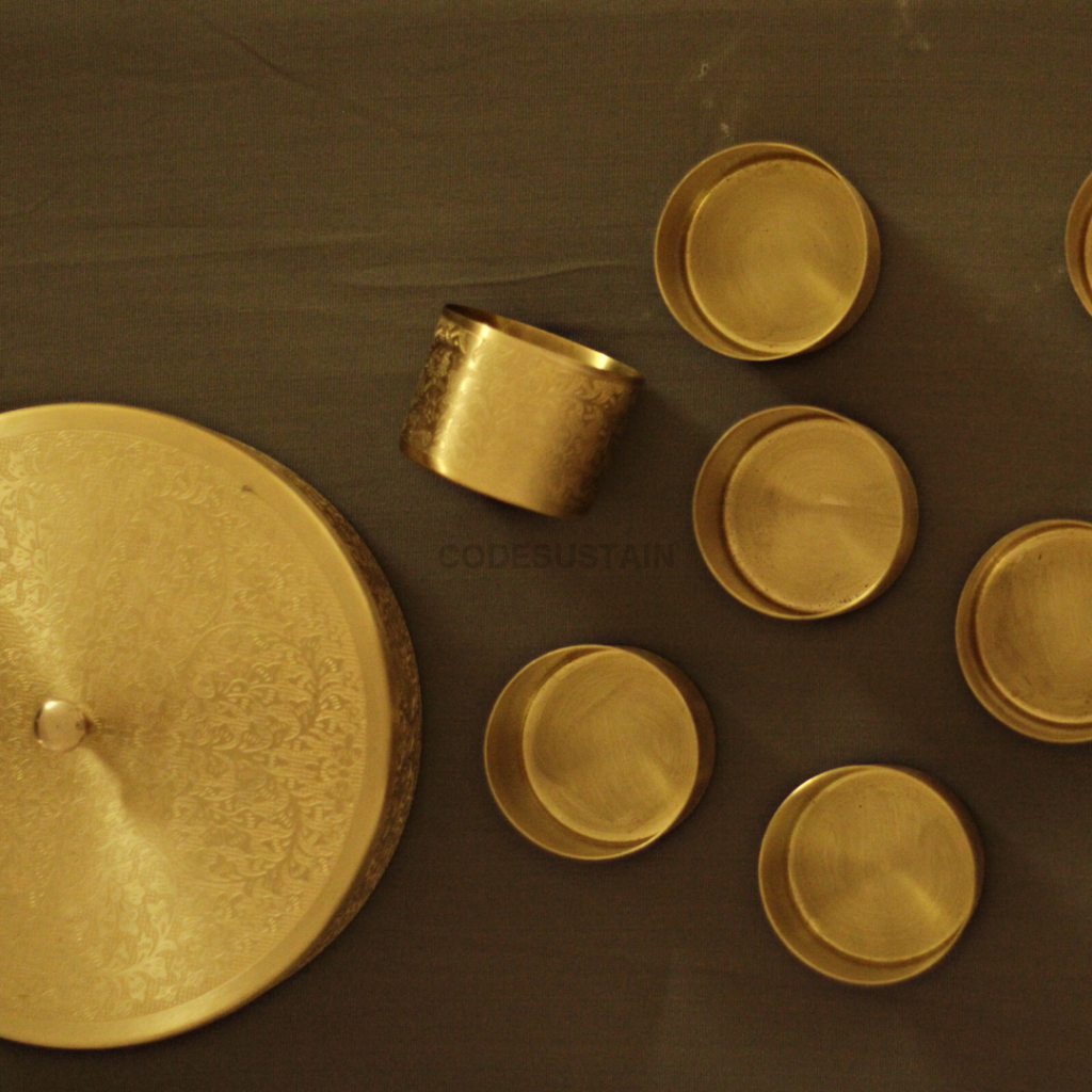 Pure Brass Large Masala Box | Spice 8 Inches