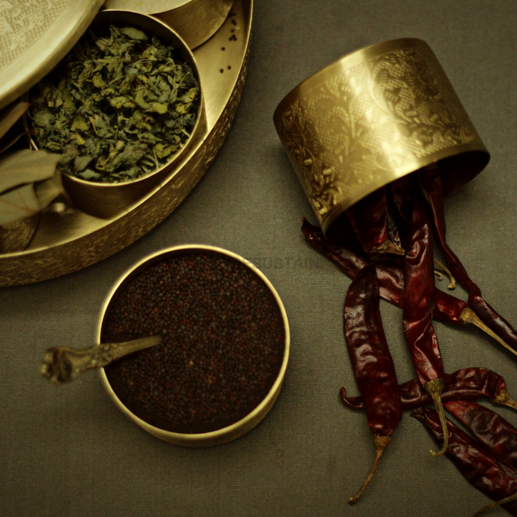 Pure Brass Large Masala Box | Spice 8 Inches
