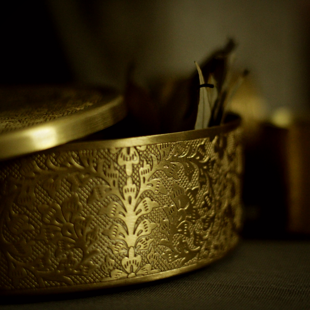 Pure Brass Large Masala Box | Spice 8 Inches