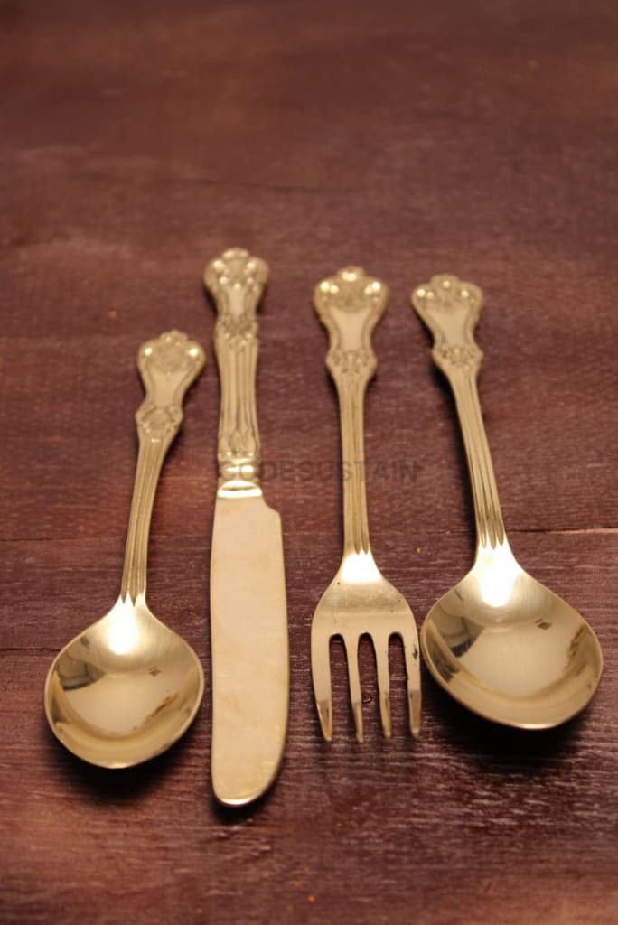 Ayās Rustic Brass Cutlery Set (4 pieces) - Codesustain