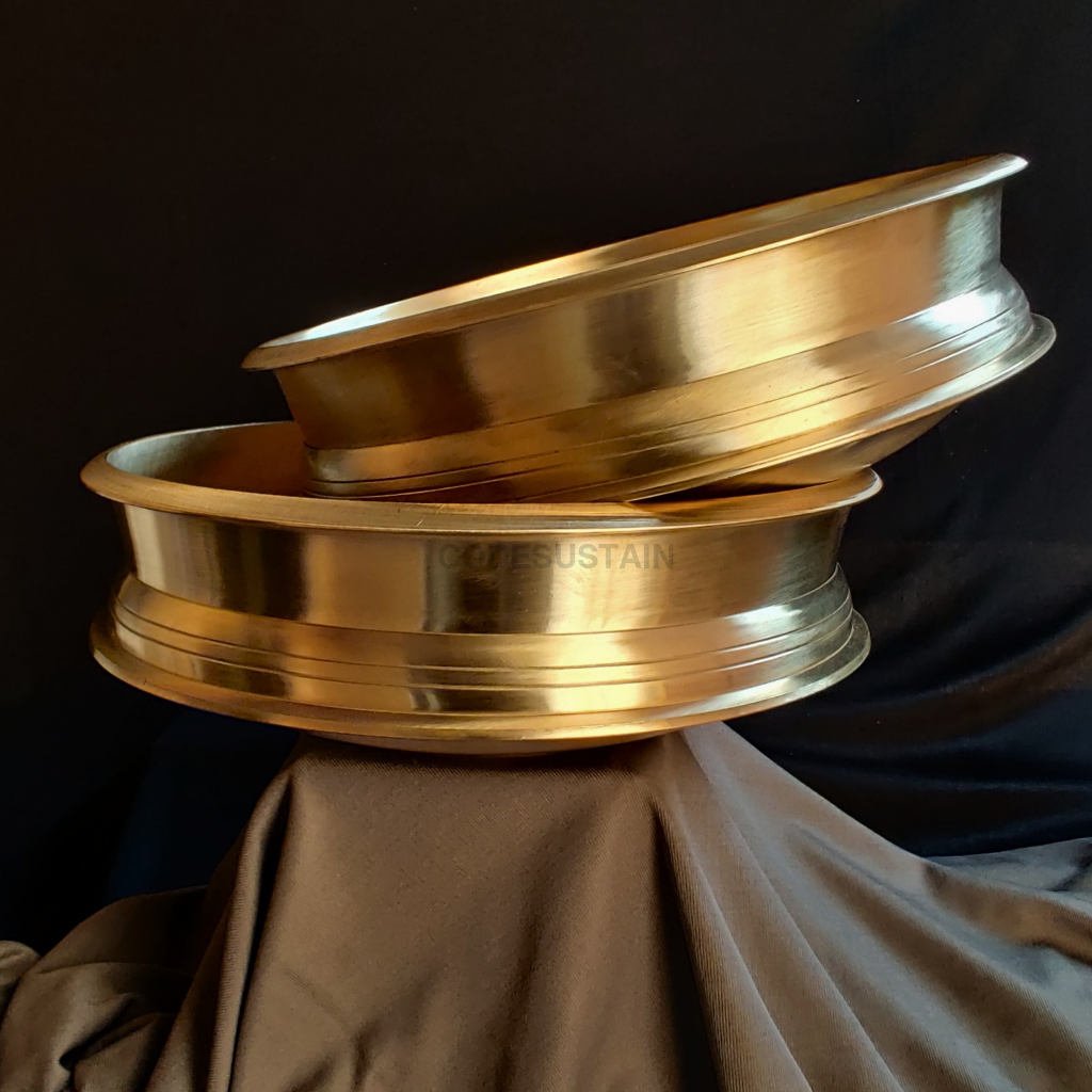 Handmade Bronze Lagaan with Gift Box | Kansa Tulsi Lagaan Urli - Non Toxic & Teflon Free Cookware