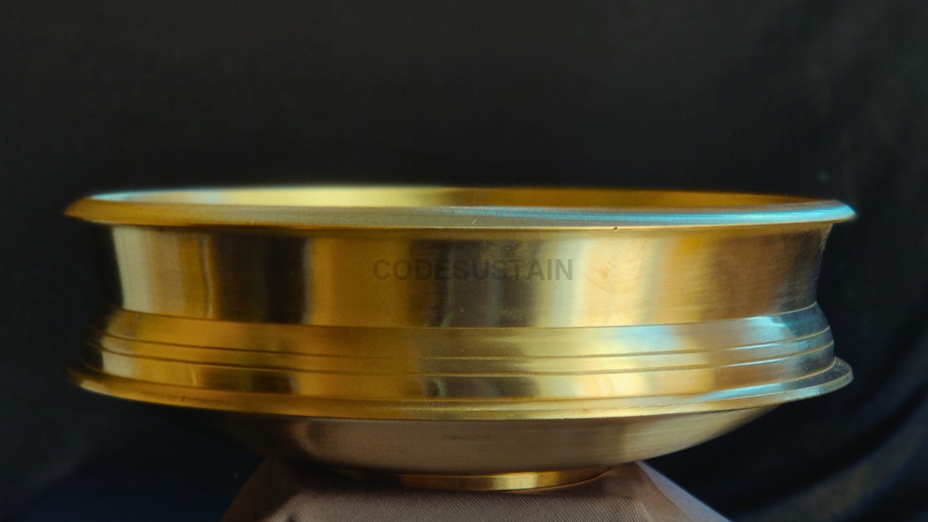 Handmade Bronze Lagaan with Gift Box | Kansa Tulsi Lagaan Urli - Non Toxic & Teflon Free Cookware