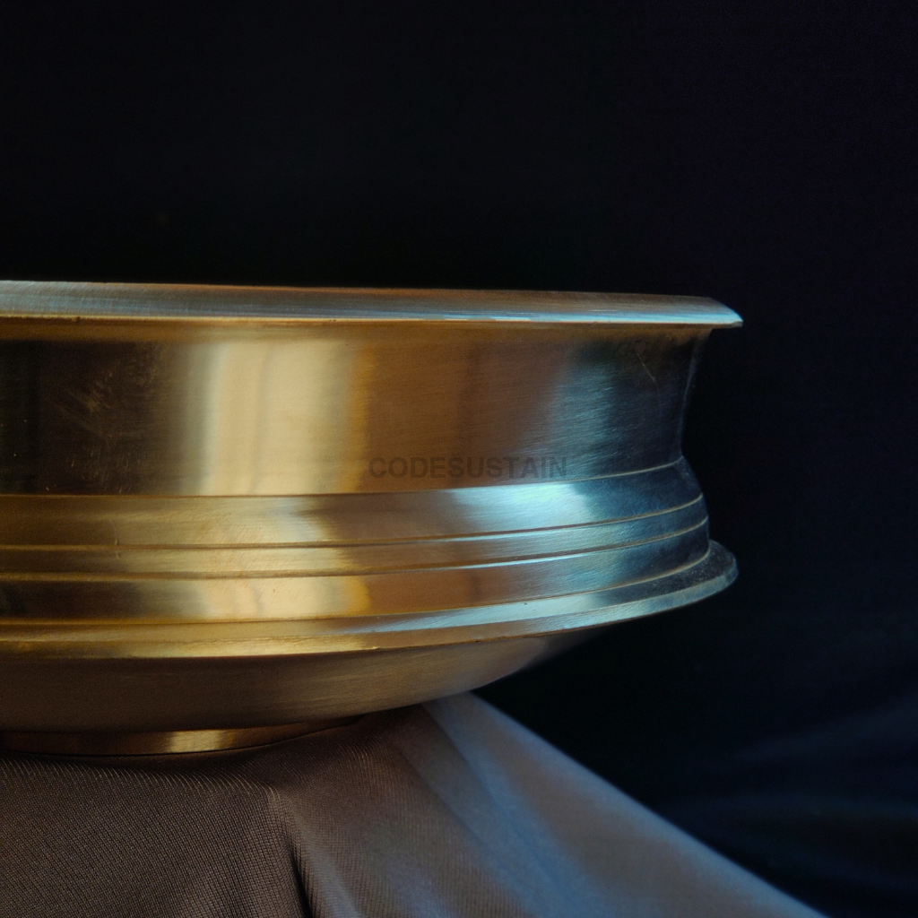 Handmade Bronze Lagaan with Gift Box | Kansa Tulsi Lagaan Urli - Non Toxic & Teflon Free Cookware