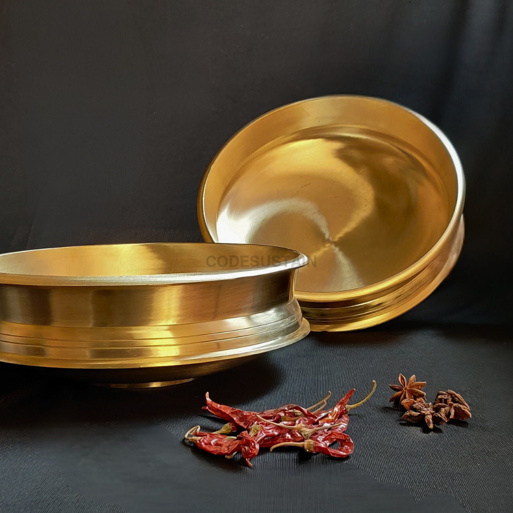 Handmade Bronze Lagaan with Gift Box | Kansa Tulsi Lagaan Urli - Non Toxic & Teflon Free Cookware