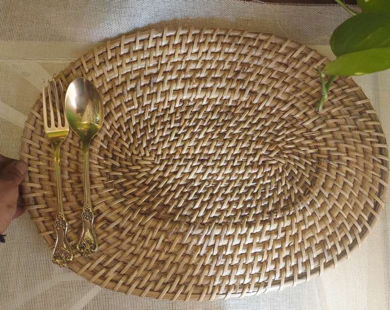 Luxury Cane Oval Table mats | Table Placemats | Kaca collection - Codesustain