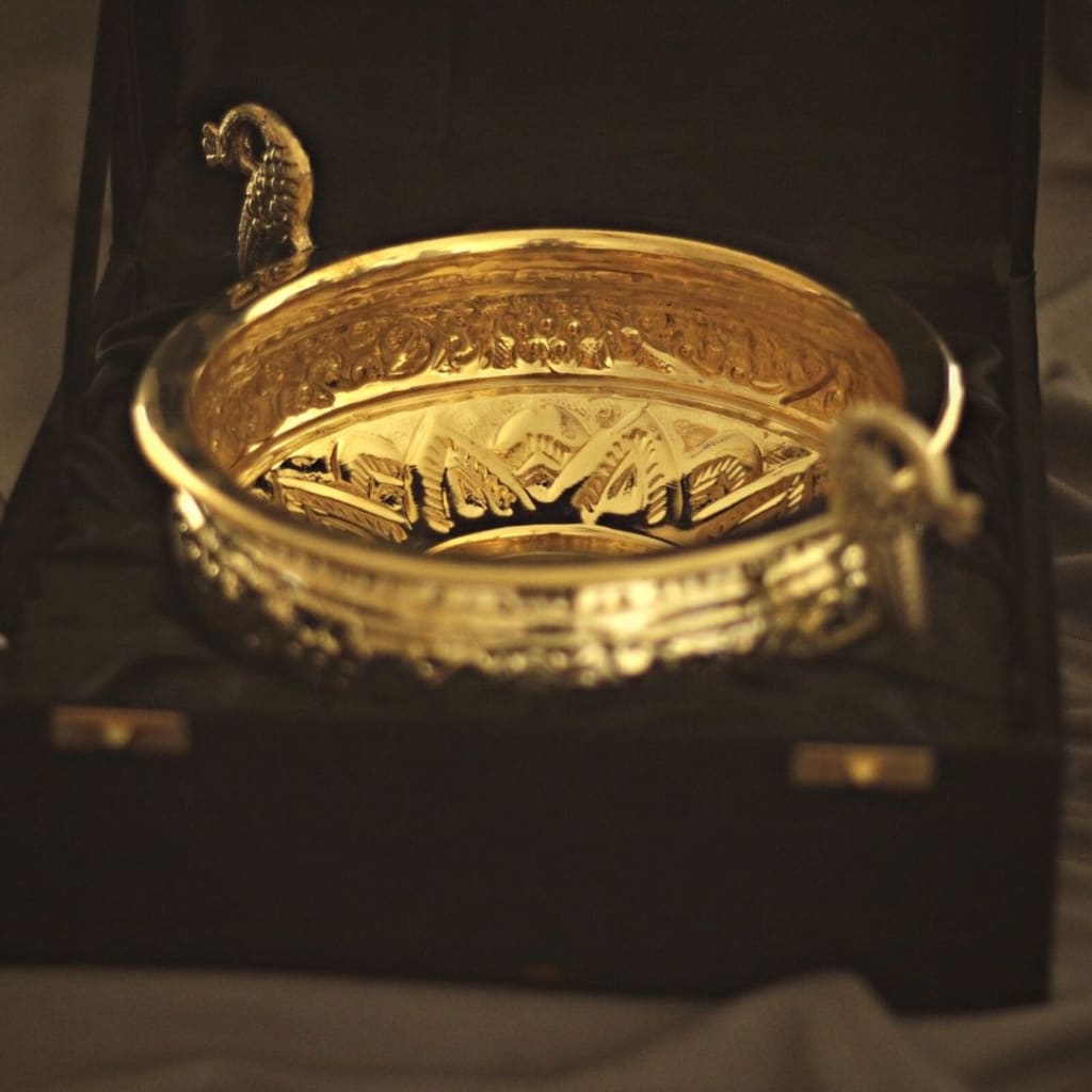 Peacock Brass Urli | 8 Inches Large