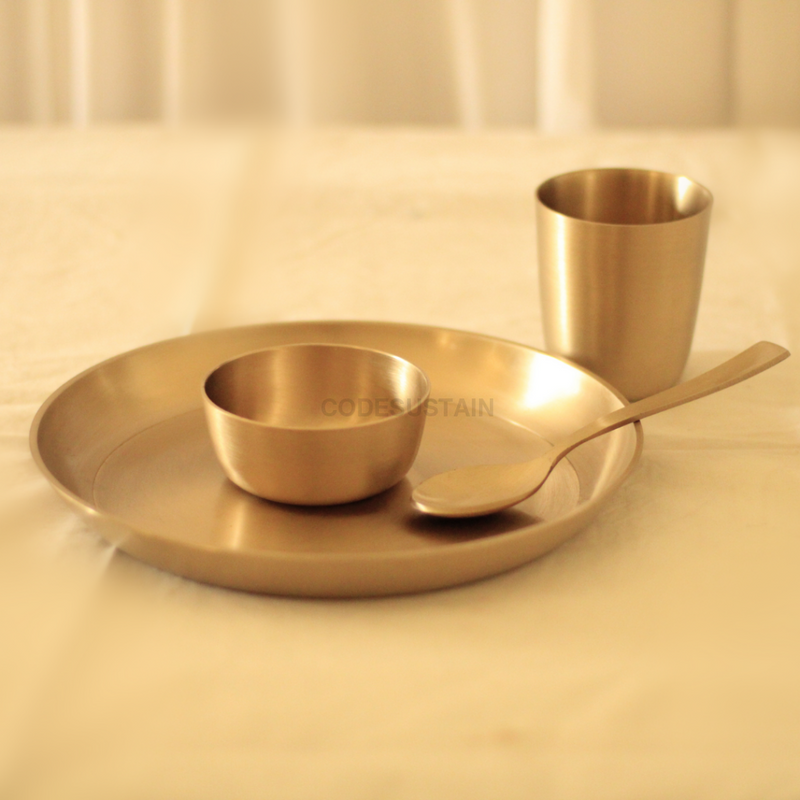 Handmade Kansa Mini Thali Set | Bronze Baby
