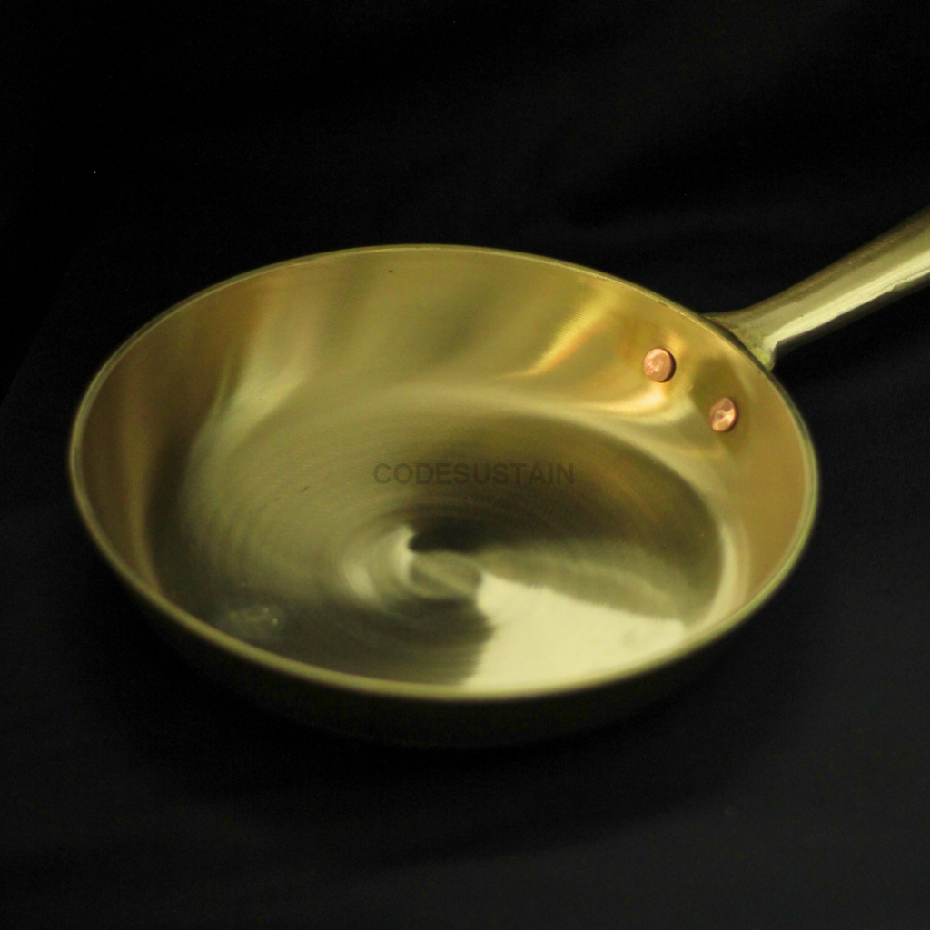 Handmade Kansa Sauté Pan | Bronze Fry Pan Cookware