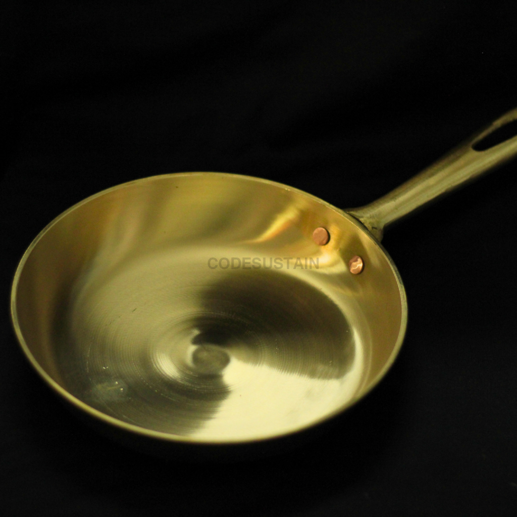 Handmade Kansa Sauté Pan | Bronze Fry Pan Cookware