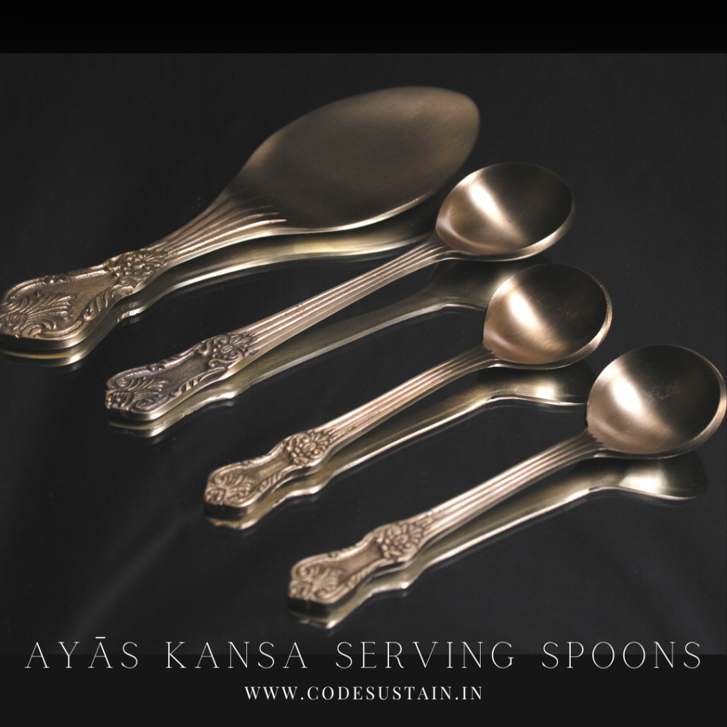 Ayās Kansa Serving Spoons | Handmade Bronze Ladles - Codesustain
