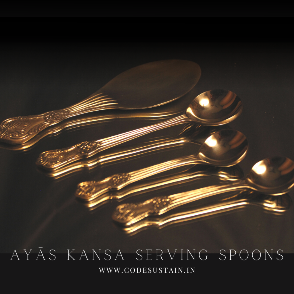 Ayās Kansa Serving Spoons | Handmade Bronze Ladles - Codesustain
