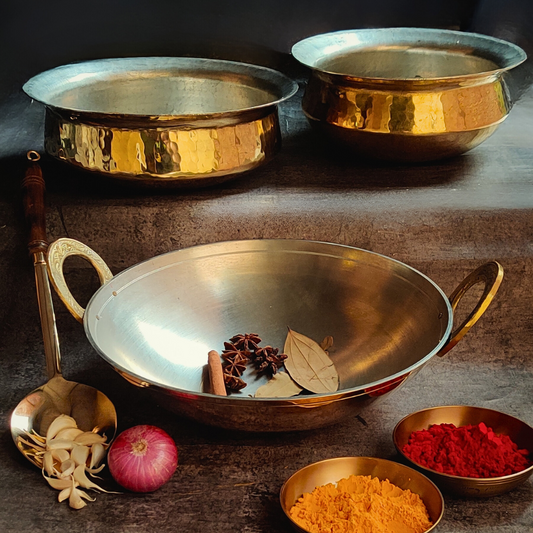 Handmade Ultimate Brass Cookware Combo | Pital Cookware set Cookware