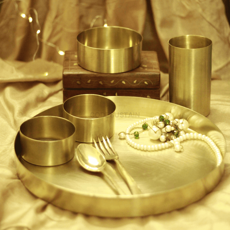 Heirloom Brass Thali Set, Brass Dinner Set