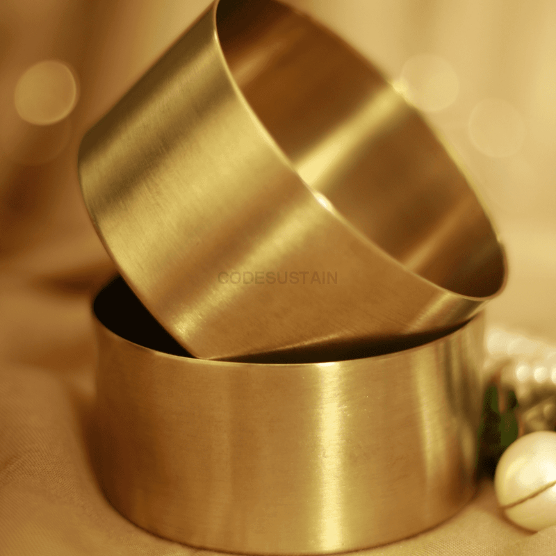 Hammered Brass Thali Set of 7 Pcs Including 3 Bowls  