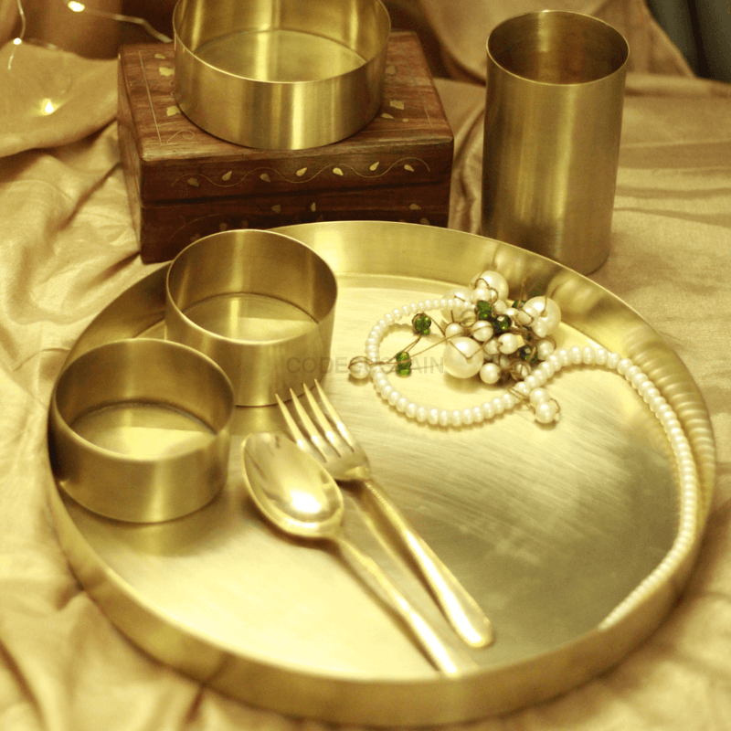 Brass Embossed Luxury Dinner Set