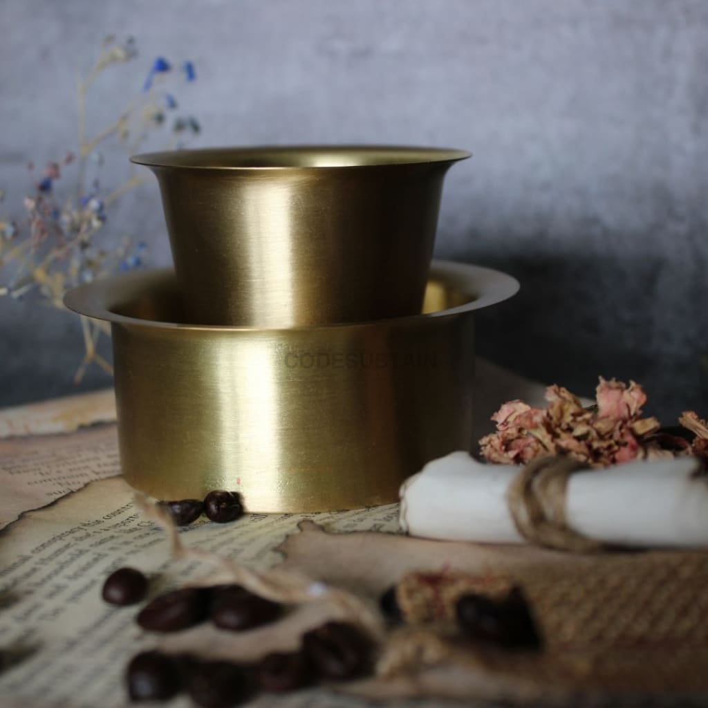 Ayās Brass | Pital Davara Filter Coffee - Tumbler Set - Codesustain