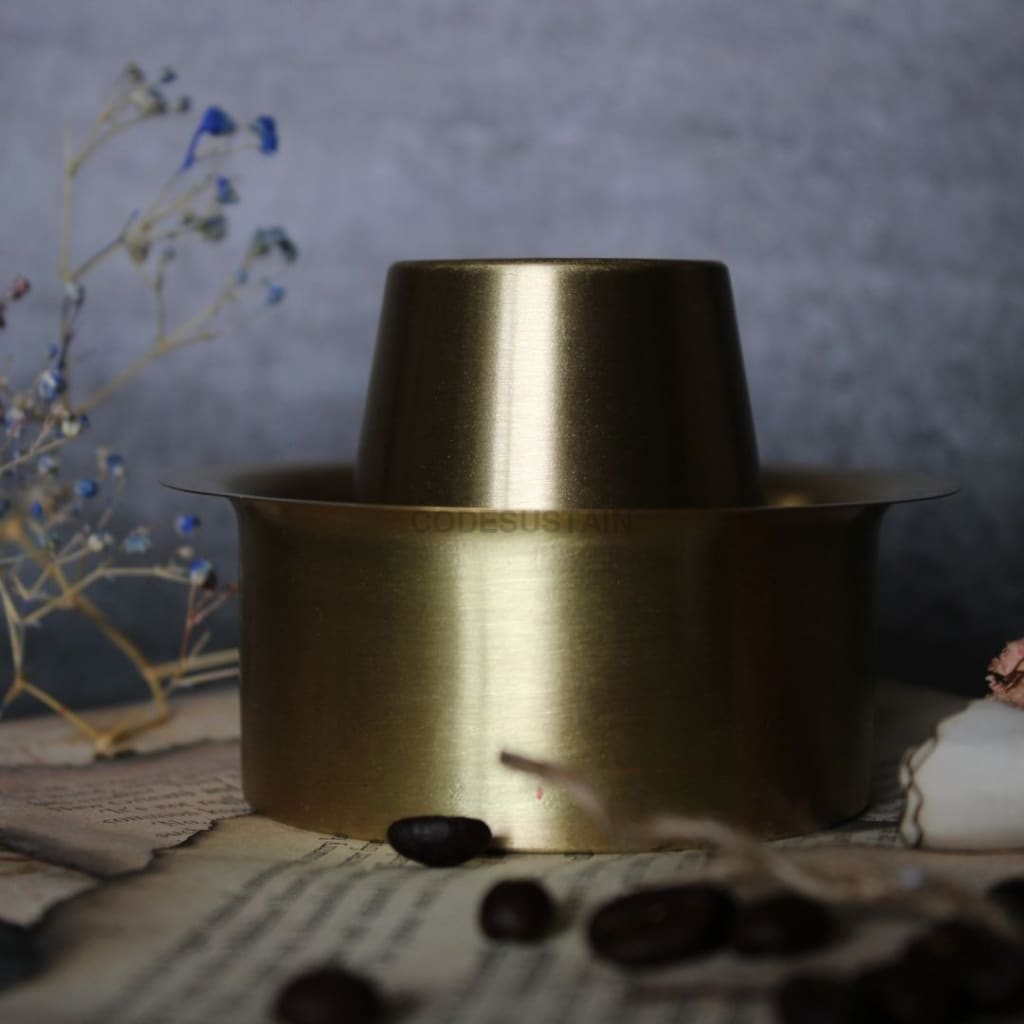 Ayās Brass | Pital Davara Filter Coffee - Tumbler Set - Codesustain