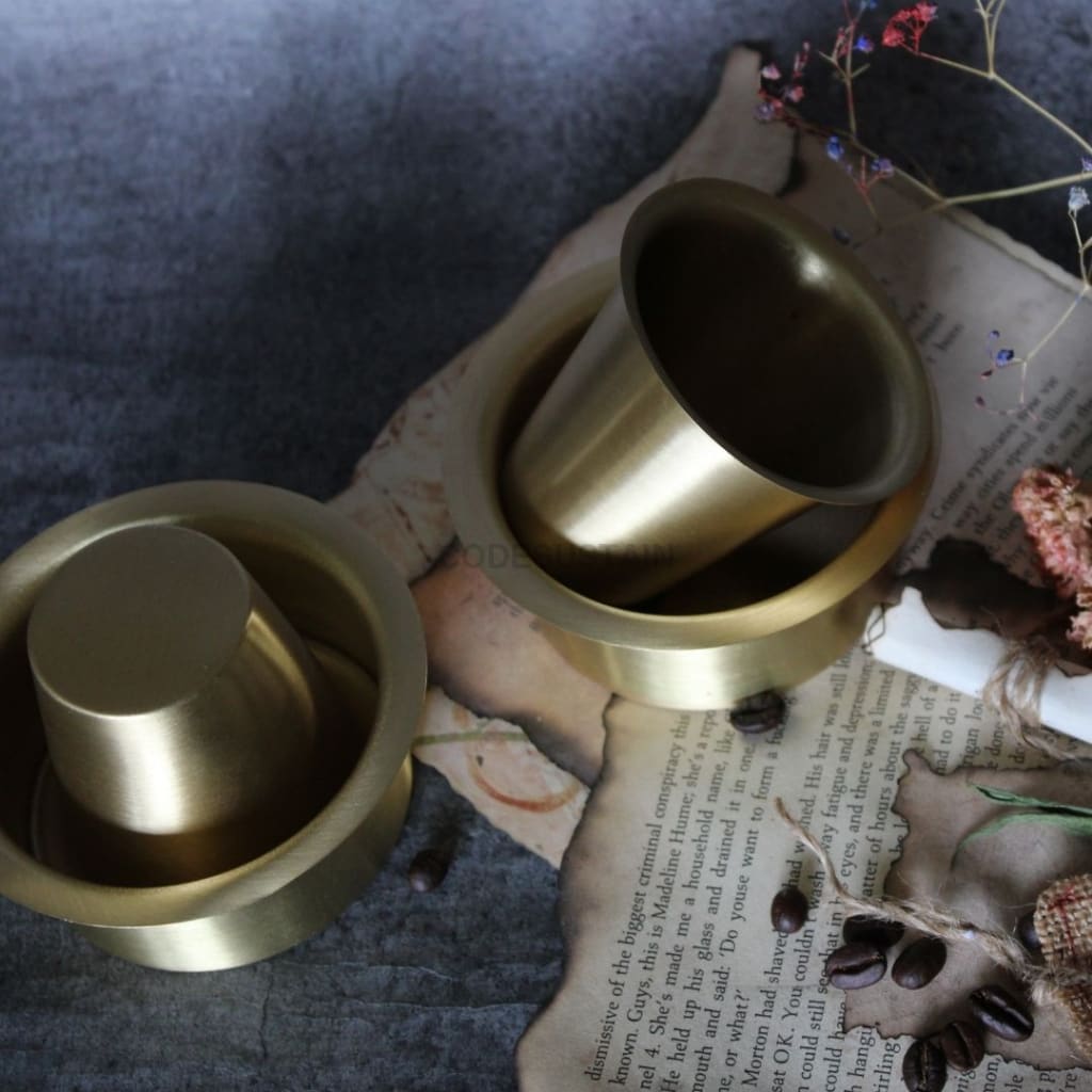 Ayās Brass | Pital Davara Filter Coffee - Tumbler Set - Codesustain