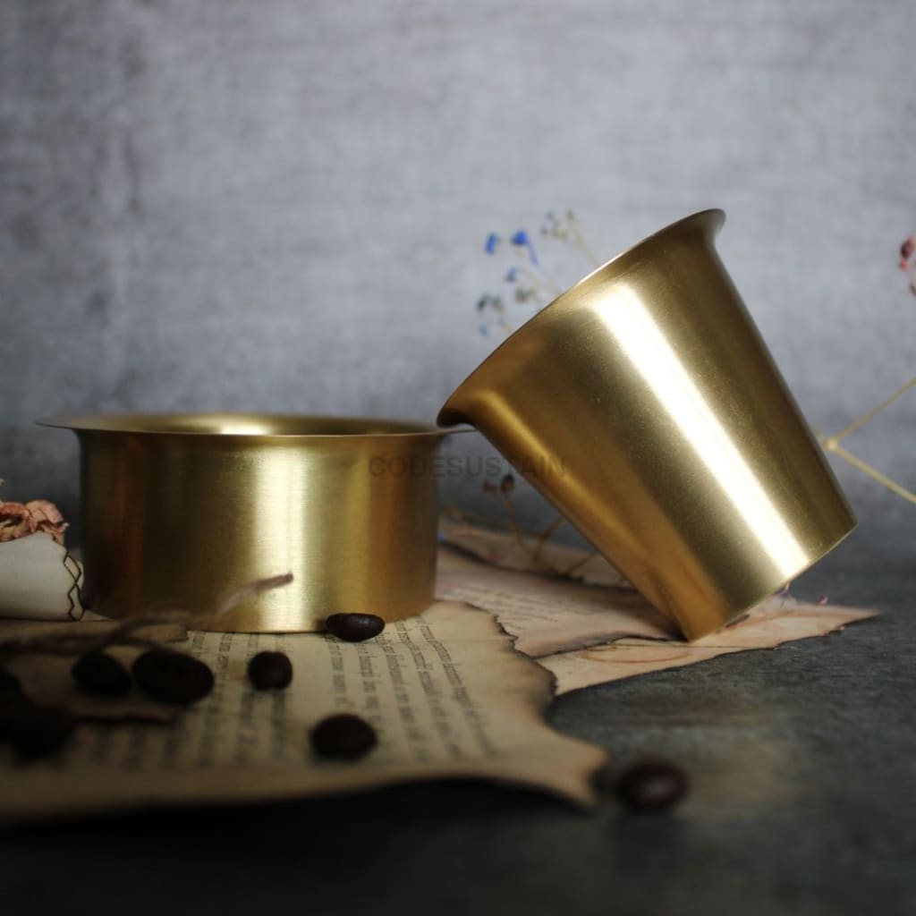 Ayās Brass | Pital Davara Filter Coffee - Tumbler Set - Codesustain