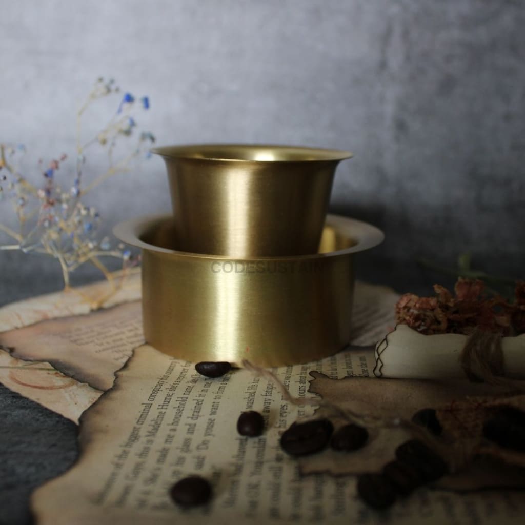 Ayās Brass | Pital Davara Filter Coffee - Tumbler Set - Codesustain