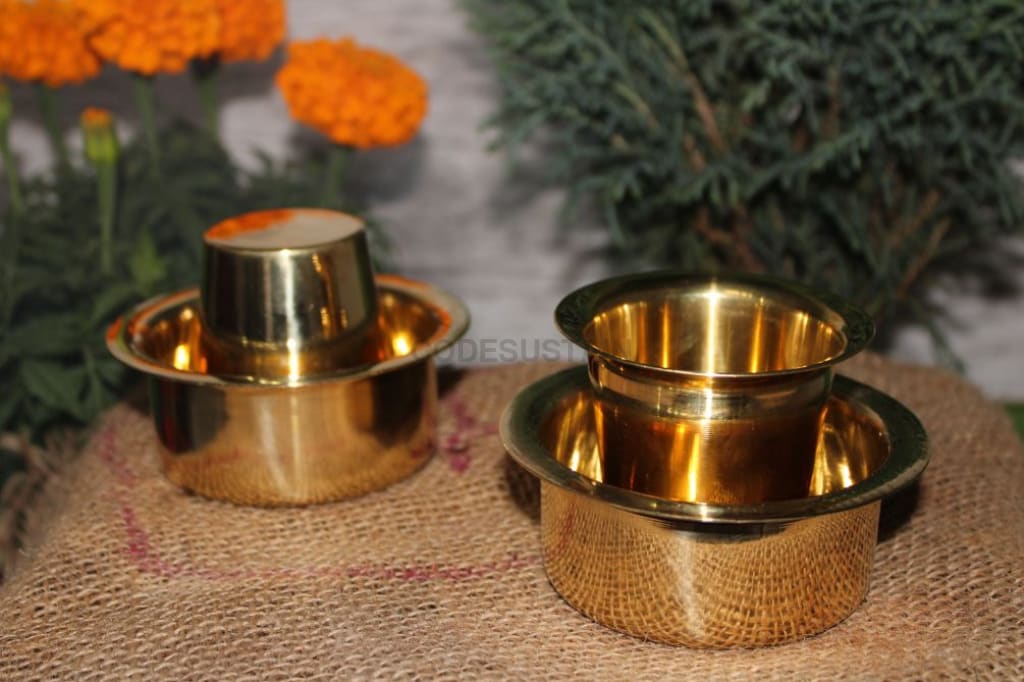 Ayās Brass | Pital Davara Filter Coffee - Tumbler Set - Codesustain